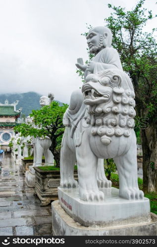 The statue of buddha ( goddess of mercy - Quan Am ) in Linh Ung Pagoda, Da Nang, Vietnam