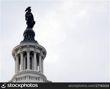 The Statue of Freedom on top of the Capitol Building.. Statue of Freedom