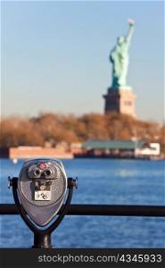The Statue of Liberty and Binoculars New York City