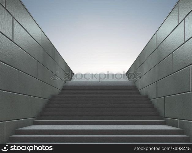 The steps on staircase leading to new challenges - 3d rendering. Steps on staircase leading to new challenges - 3d rendering
