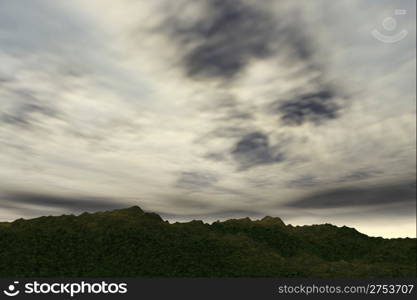 The storm sky above a wood (a vertical arrangement of the staff)