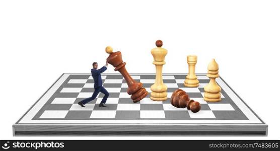 The strategy and tactics concept with businessman. Strategy and tactics concept with businessman