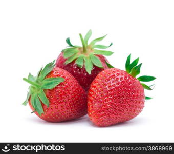 The strawberry isolated over white
