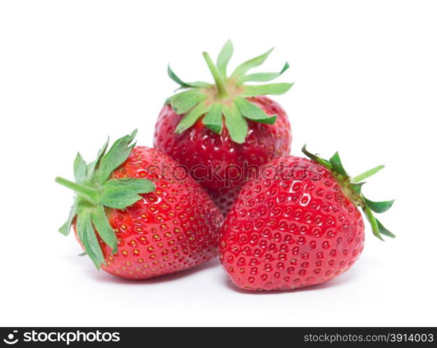 The strawberry isolated over white