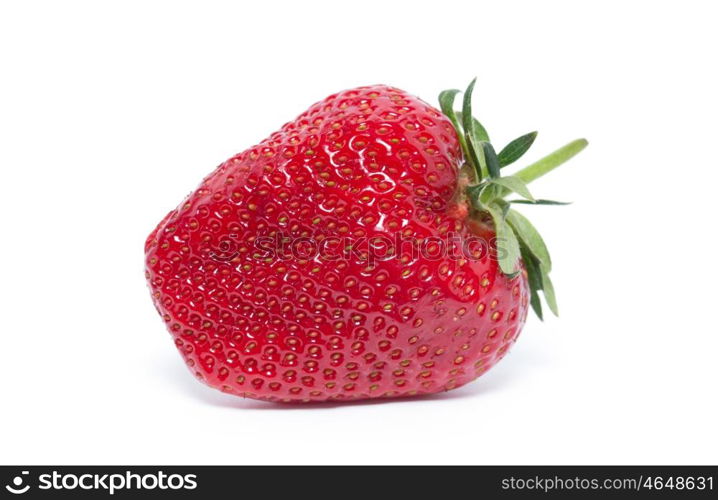 The strawberry isolated over white