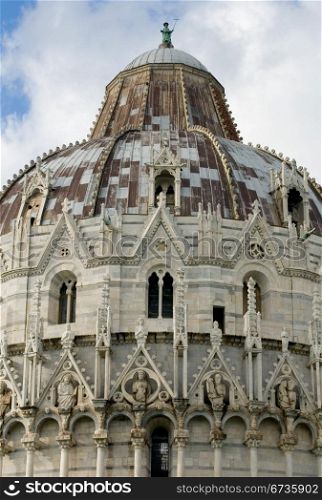 The striking design of The Baptistry of St John, Pisa, Italy