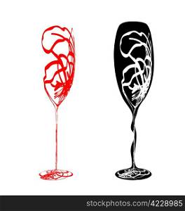The stylized wine glass for fault (vector)