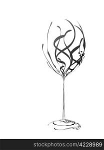 The stylized wine glass for fault (vector)