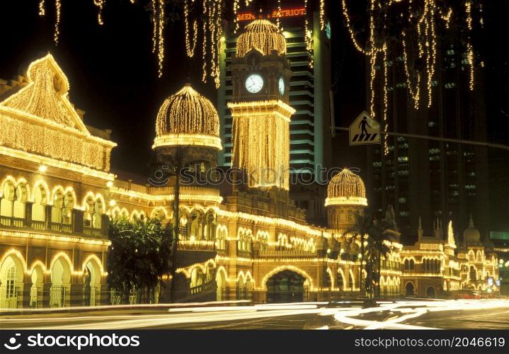 the Sultan Abdul Samad Building and Palace in the city of Kuala Lumpur in Malaysia. Malaysia, Kuala Lumpur, January, 2003