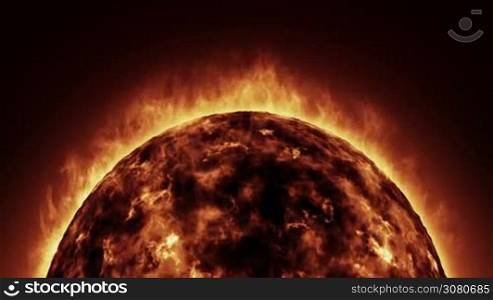 The Sun With Blazing Fire and Heat Animation