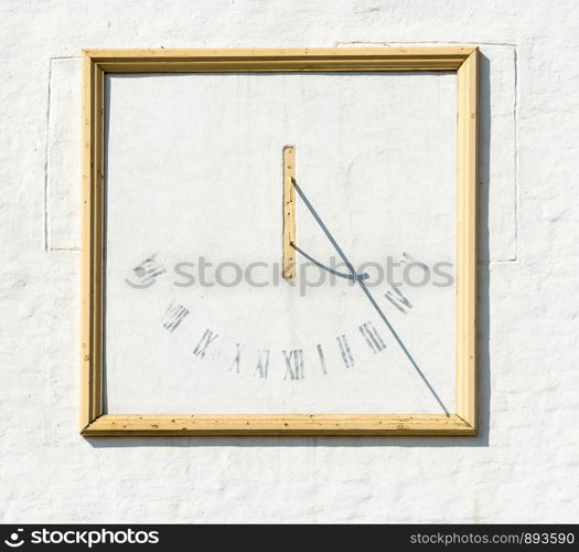 The sundial on the wall of Spaso-Preobrazhensky Solovetsky monastery, Arkhangelsk oblast, Russia.