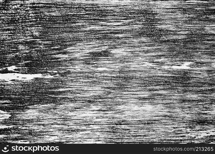 The surface of old wood with grunge textured background in black and white.