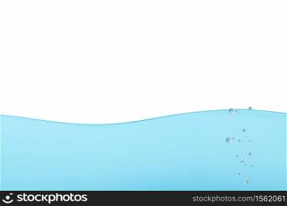 The surface of the water splash with air bubble isoleted on white background for abstract