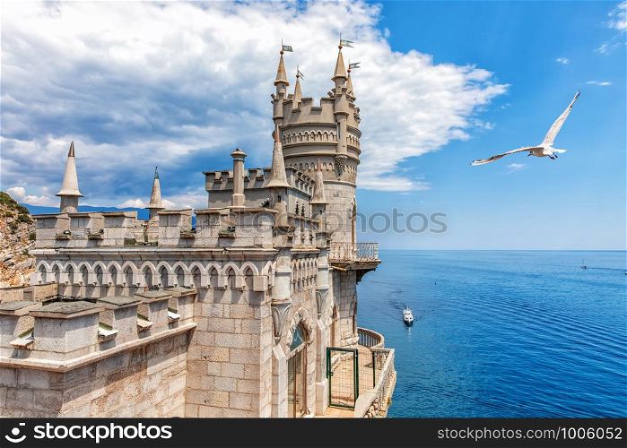 The Swallow's Nest castle in Gaspra, Crimea, Ukraine.. The Swallow's Nest castle in Gaspra, Crimea, Ukraine