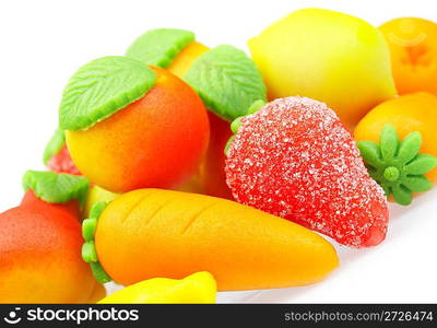 The sweets marzipan. In the form of fruit