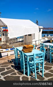 the table in santorini europe greece old restaurant chair and summer