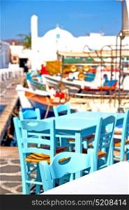 the table in santorini europe greece old restaurant chair and summer
