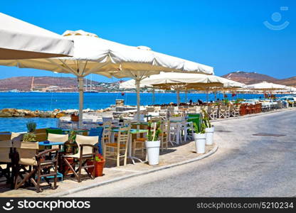 the table in santorini europe greece old restaurant chair and summer