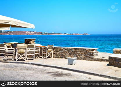 the table in santorini europe greece old restaurant chair and summer