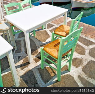 the table in santorini europe greece old restaurant chair and summer