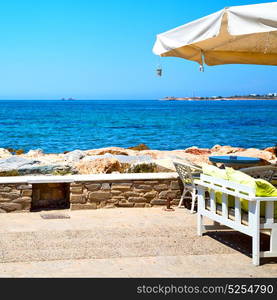 the table in santorini europe greece old restaurant chair and summer