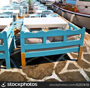 the table in santorini europe greece old restaurant chair and summer