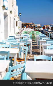 the table in santorini europe greece old restaurant chair and summer