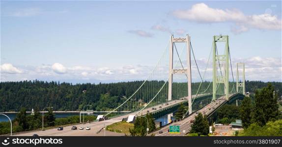The Tacoma Narrows Bridge carried drivers form the mainland to Gig Harbor and the Olympic Peninsula.
