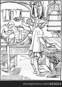 The tailor, vintage engraved illustration. Magasin Pittoresque 1836.
