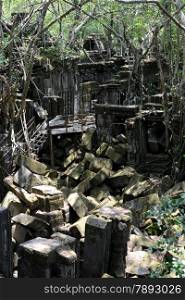 The Tempel Ruin of Beng Mealea 32 Km north of in the Temple City of Angkor near the City of Siem Riep in the west of Cambodia.. ASIA CAMBODIA ANGKOR BENG MEALEA