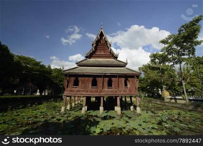 the Tempel Wat Thung Si Meuang in the city of Ubon Ratchathani in the provinz of Ubon Rachathani in the Region of Isan in Northeast Thailand in Thailand.&#xA;