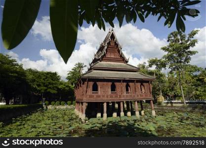 the Tempel Wat Thung Si Meuang in the city of Ubon Ratchathani in the provinz of Ubon Rachathani in the Region of Isan in Northeast Thailand in Thailand.&#xA;