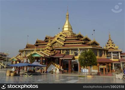 the temple at the Village of Phaung Daw Oo at the Inle Lake in the Shan State in the east of Myanmar in Southeastasia.. ASIA MYANMAR BURMA INLE LAKE PHAUNG DAW U