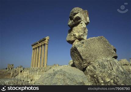 The temple city of Baalbek in the east of Lebanon in the middle east.. ASIA LEBANON BAALBEK