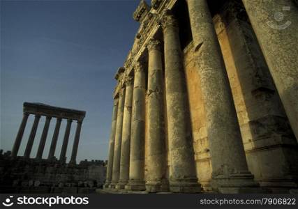 The temple city of Baalbek in the east of Lebanon in the middle east.. ASIA LEBANON BAALBEK