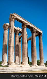 The Temple of Olympian Zeus in Athens, Greece