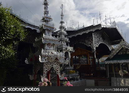 the Temple of Wat Jong Kham and Jong Klang in the village of Mae Hong Son in the north provinz of Mae Hong Son in the north of Thailand in Southeastasia.. ASIA THAILAND MAE HONG SON