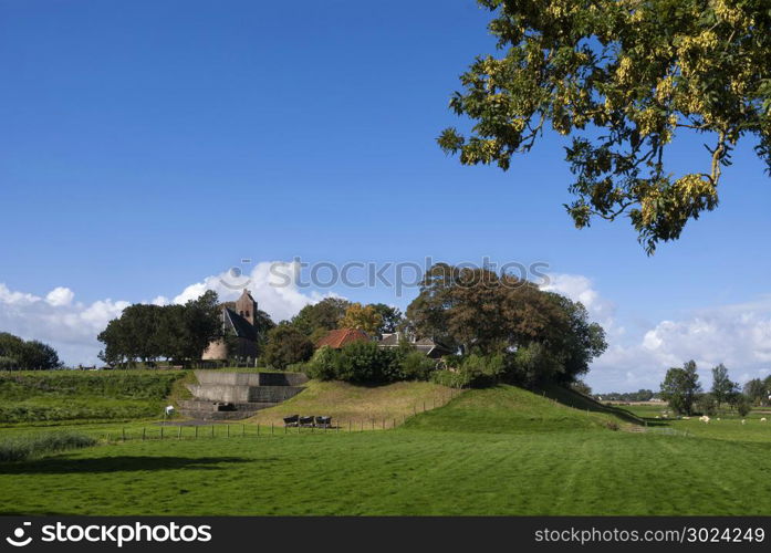 The terp of Hogebeintum in Friesland has a height of 8.80 meters and is therefore the highest artificial dwelling hill in the Netherlands. The terp of Hogebeintum