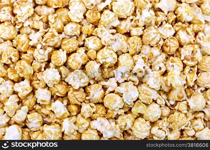 The texture from popcorn with the caramel