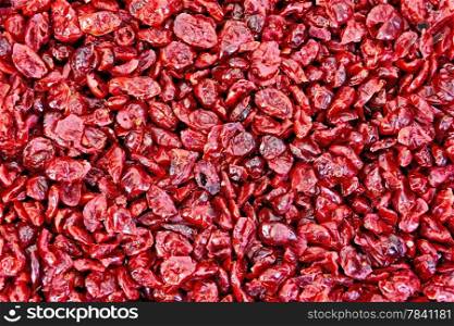 The texture of red candied dried cranberry&#xA;