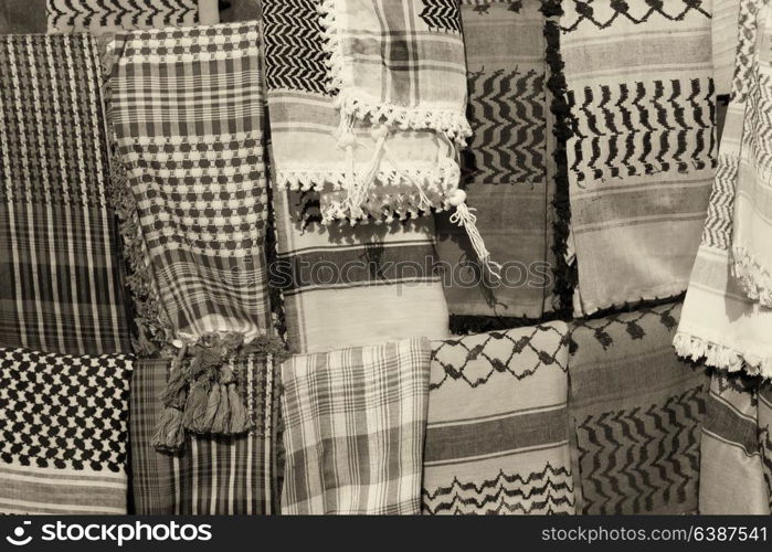 the texture of the cotton traditional symbolic arabian scarf like background abstract