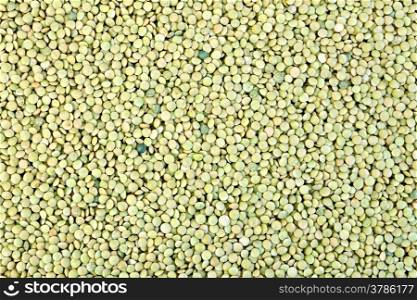 The texture of the grain green lentils