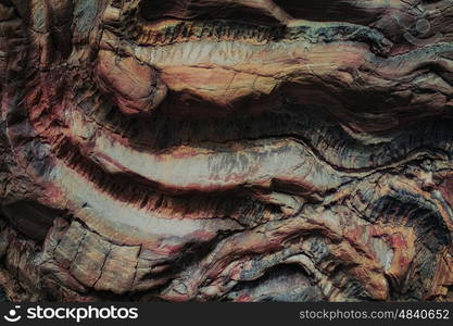 The texture of the rock breaking closeup