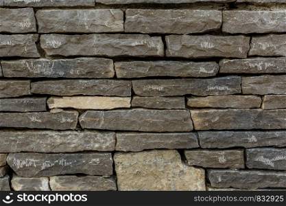 the texture of the stone wall, made an ancient look .