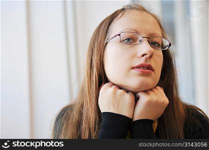 The thoughtful beautiful young woman. A portrait