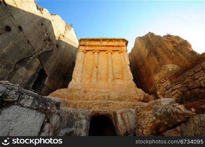 The Tomb Of Zechariah Is an Ancient Stone Monument in Jerusalem