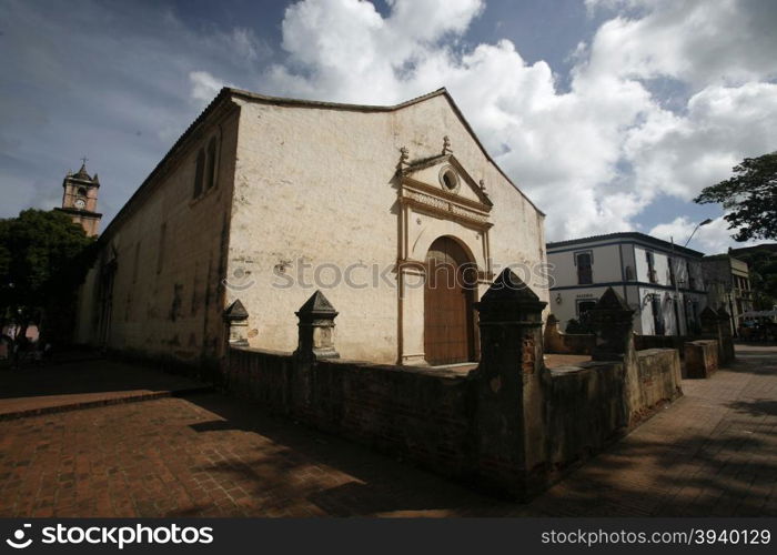 the town of La Asuncion on the Isla Margarita in the caribbean sea of Venezuela.. SOUTH AMERICA VENEZUELA ISLA MARGATITA LA ASUNCION