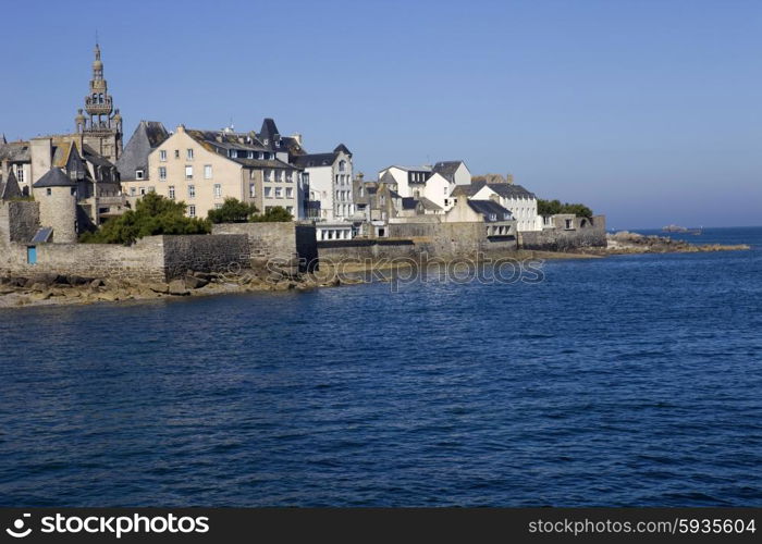 the town of Roscoff in coast of the north of France