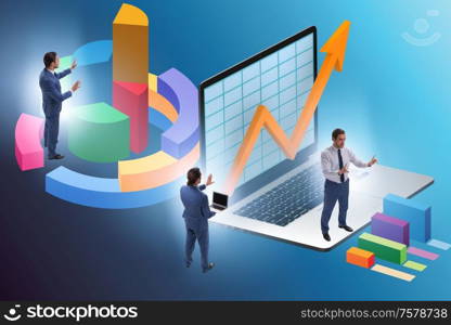 The trader working in technical visualization environment. Trader working in technical visualization environment