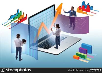 The trader working in technical visualization environment. Trader working in technical visualization environment
